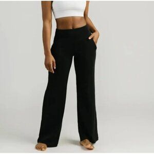 NWT Zyia Black Serenity Wide Leg Pants Size Large Yoga Athleisure
